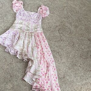 🌸LoveShackFancy Pink and Lavender Floral Ruffle Dress
